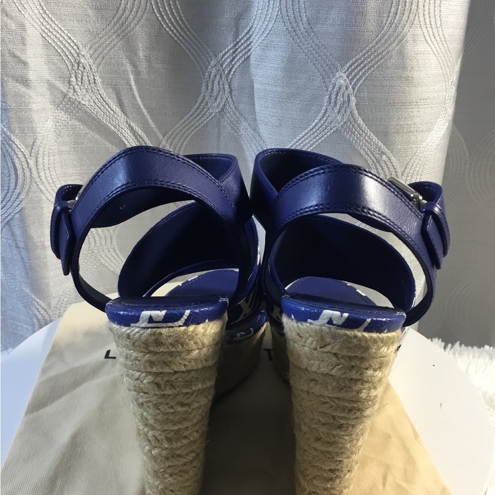 Louis Vuitton Navy Blue Monogram Espadrille Platform Sandals - Picture 10 of 13